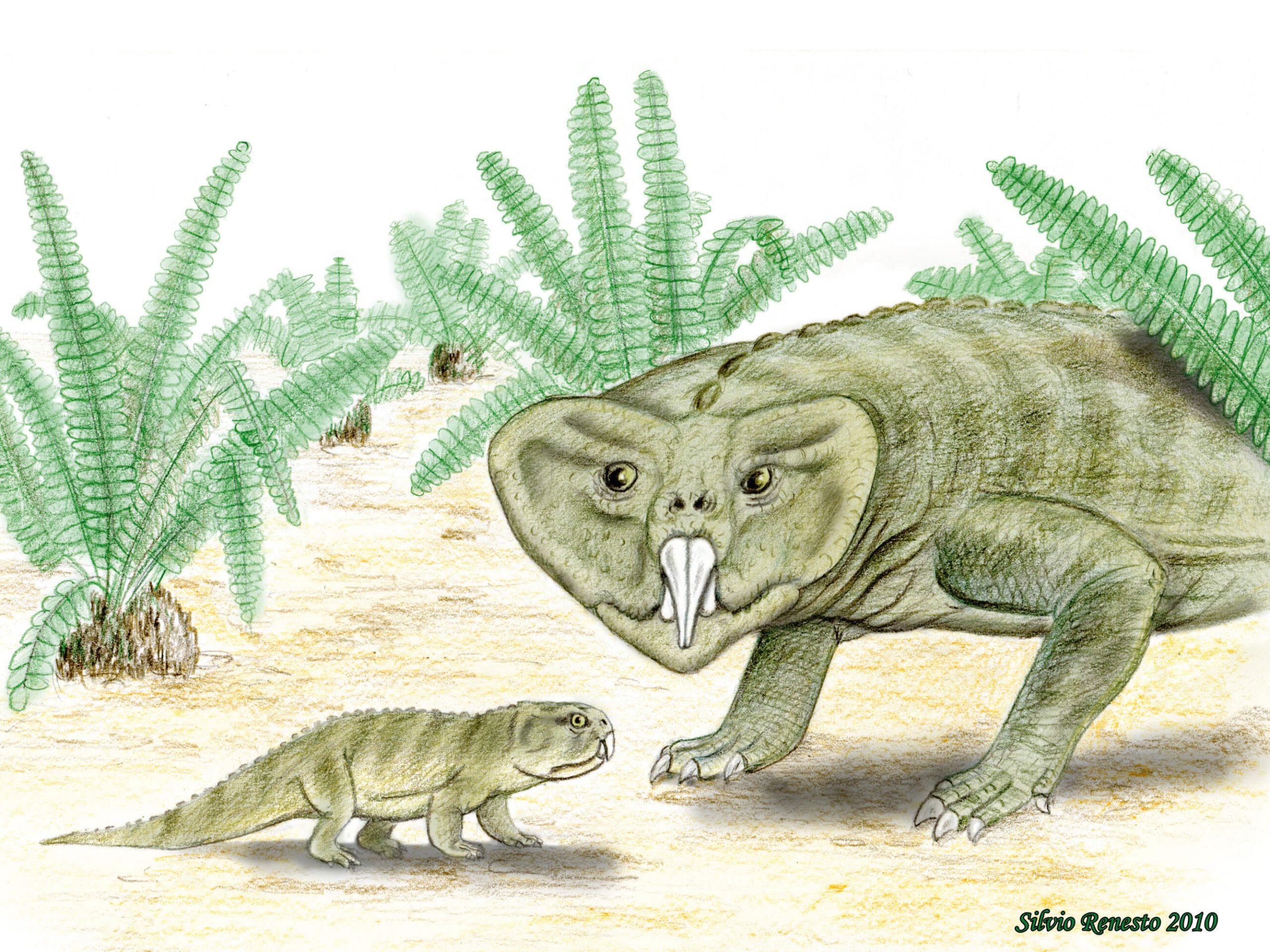 Skizze ausgestorbener Tiere